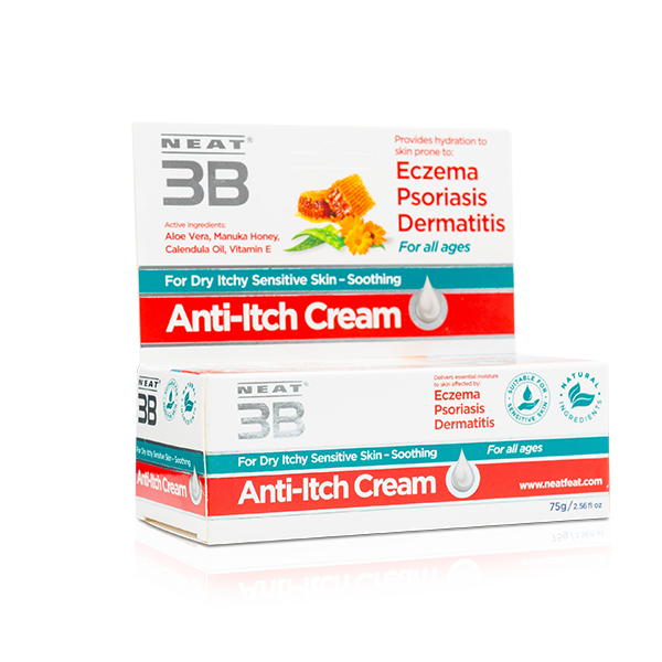 Neat 3B Anti-Itch Cream for Eczema, Psoriasis and Dermatitis all ages