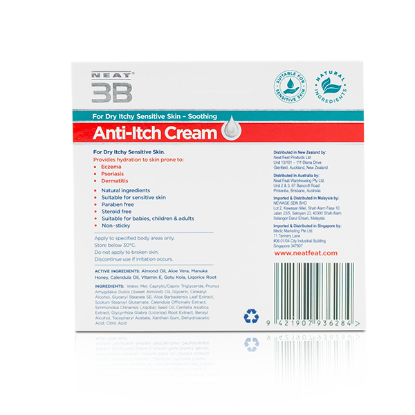 Neat 3B Anti-Itch Cream for Eczema, Psoriasis and Dermatitis all ages